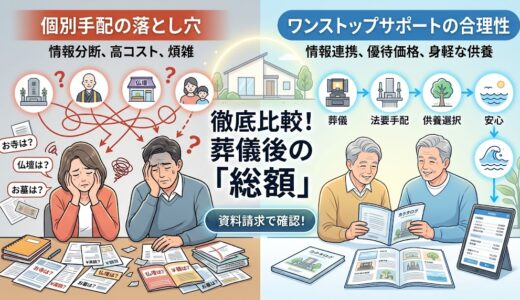 【比較】お葬式は終わってからが本番？仏壇・納骨の「ワンストップサポート」をよりそうお葬式の事情から徹底解説